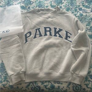 Parke by Chelsea Kramer Varsity Mockneck NWT sold out L/XL grey and navy
